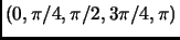 $ (0,\pi/4,\pi/2,3\pi/4,\pi)$